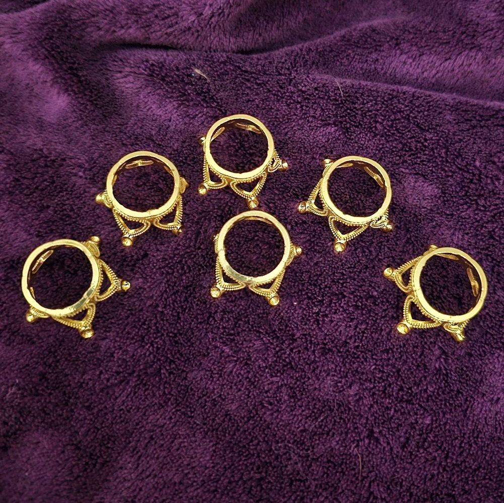 6, medium-small gold crown sphere holders, 1.8 mm in diameter, New! - Picture 3 of 7